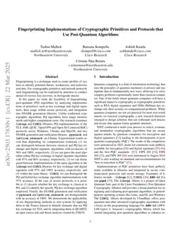 Fingerprinting Implementations of Cryptographic Primitives and Protocols that Use Post-Quantum Algorithms