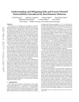 Understanding and Mitigating Side and Covert Channel Vulnerabilities Introduced by RowHammer Defenses