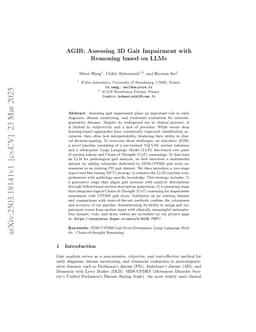 AGIR: Assessing 3D Gait Impairment with Reasoning based on LLMs