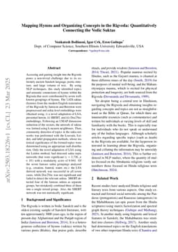 Mapping Hymns and Organizing Concepts in the Rigveda: Quantitatively Connecting the Vedic Suktas