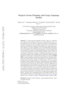 Surgical Action Planning with Large Language Models
