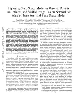 Exploring State Space Model in Wavelet Domain: An Infrared and Visible Image Fusion Network via Wavelet Transform and State Space Model