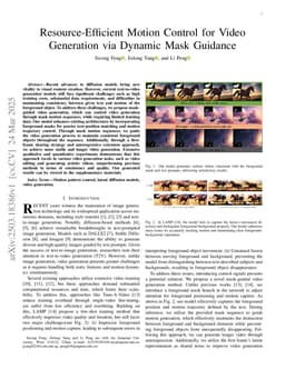Resource-Efficient Motion Control for Video Generation via Dynamic Mask Guidance