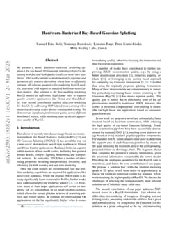 Hardware-Rasterized Ray-Based Gaussian Splatting