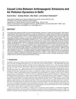 Causal Links Between Anthropogenic Emissions and Air Pollution Dynamics in Delhi