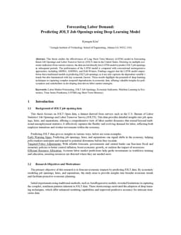 Forecasting Labor Demand: Predicting JOLT Job Openings using Deep Learning Model