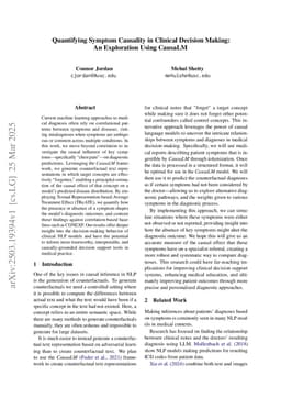 Quantifying Symptom Causality in Clinical Decision Making: An Exploration Using CausaLM