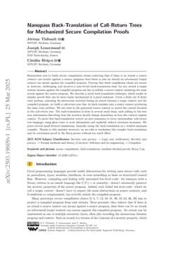 Nanopass Back-Translation of Call-Return Trees for Mechanized Secure Compilation Proofs
