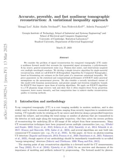Accurate, provable, and fast nonlinear tomographic reconstruction: A variational inequality approach