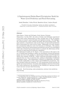 A Spatiotemporal Radar-Based Precipitation Model for Water Level Prediction and Flood Forecasting