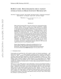 RxRx3-core: Benchmarking drug-target interactions in High-Content Microscopy
