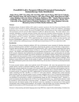 ProtoBERT-LoRA: Parameter-Efficient Prototypical Finetuning for Immunotherapy Study Identification