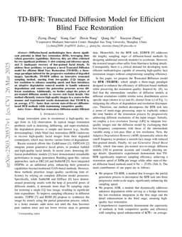 TD-BFR: Truncated Diffusion Model for Efficient Blind Face Restoration