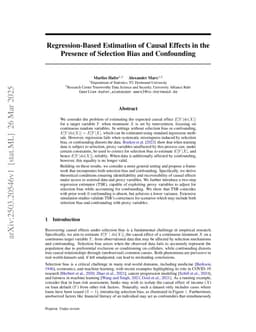 Regression-Based Estimation of Causal Effects in the Presence of Selection Bias and Confounding