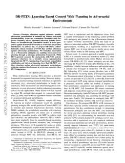 DR-PETS: Learning-Based Control With Planning in Adversarial Environments