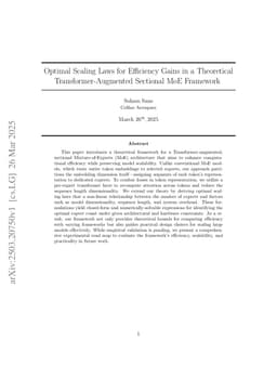 Optimal Scaling Laws for Efficiency Gains in a Theoretical Transformer-Augmented Sectional MoE Framework