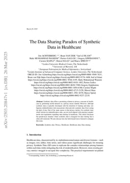 The Data Sharing Paradox of Synthetic Data in Healthcare