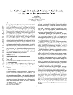 Are We Solving a Well-Defined Problem? A Task-Centric Perspective on Recommendation Tasks