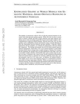 Knowledge Graphs as World Models for Semantic Material-Aware Obstacle Handling in Autonomous Vehicles
