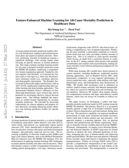 Feature-Enhanced Machine Learning for All-Cause Mortality Prediction in Healthcare Data