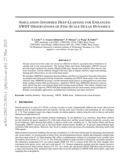 Simulation-informed deep learning for enhanced SWOT observations of fine-scale ocean dynamics