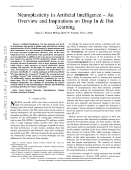 Neuroplasticity in Artificial Intelligence -- An Overview and Inspirations on Drop In & Out Learning
