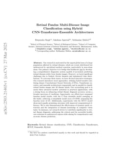 Retinal Fundus Multi-Disease Image Classification using Hybrid CNN-Transformer-Ensemble Architectures