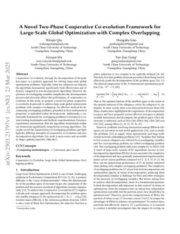 A Novel Two-Phase Cooperative Co-evolution Framework for Large-Scale Global Optimization with Complex Overlapping