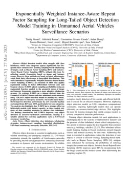 Exponentially Weighted Instance-Aware Repeat Factor Sampling for Long-Tailed Object Detection Model Training in Unmanned Aerial Vehicles Surveillance Scenarios