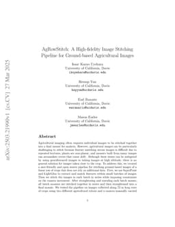 AgRowStitch: A High-fidelity Image Stitching Pipeline for Ground-based Agricultural Images