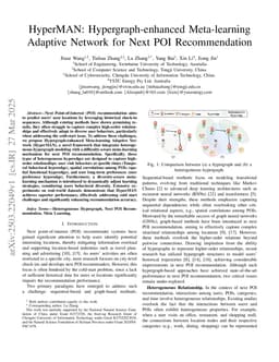 HyperMAN: Hypergraph-enhanced Meta-learning Adaptive Network for Next POI Recommendation