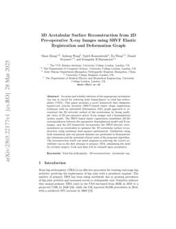 3D Acetabular Surface Reconstruction from 2D Pre-operative X-ray Images using SRVF Elastic Registration and Deformation Graph
