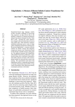 EdgeInfinite: A Memory-Efficient Infinite-Context Transformer for Edge Devices