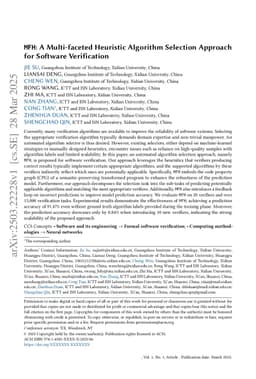 MFH: A Multi-faceted Heuristic Algorithm Selection Approach for Software Verification