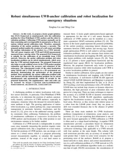 Robust simultaneous UWB-anchor calibration and robot localization for emergency situations