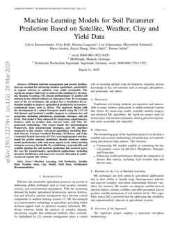 Machine Learning Models for Soil Parameter Prediction Based on Satellite, Weather, Clay and Yield Data