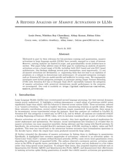 A Refined Analysis of Massive Activations in LLMs