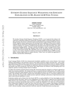 Entropy-guided sequence weighting for efficient exploration in RL-based LLM fine-tuning