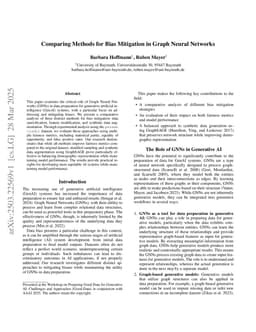 Comparing Methods for Bias Mitigation in Graph Neural Networks