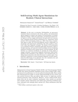 Self-Evolving Multi-Agent Simulations for Realistic Clinical Interactions