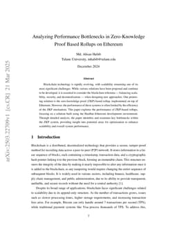 Analyzing Performance Bottlenecks in Zero-Knowledge Proof Based Rollups on Ethereum