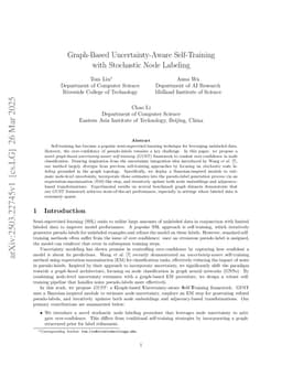 Graph-Based Uncertainty-Aware Self-Training with Stochastic Node Labeling