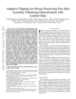 Adaptive Clipping for Privacy-Preserving Few-Shot Learning: Enhancing Generalization with Limited Data