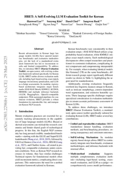 HRET: A Self-Evolving LLM Evaluation Toolkit for Korean
