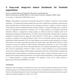 A large-scale image-text dataset benchmark for farmland segmentation