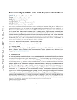 Conversational Agents for Older Adults' Health: A Systematic Literature Review