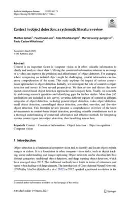 Context in object detection: a systematic literature review