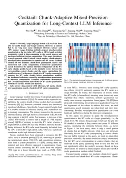 Cocktail: Chunk-Adaptive Mixed-Precision Quantization for Long-Context LLM Inference