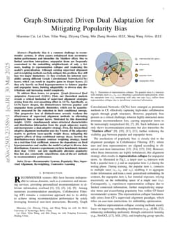 Graph-Structured Driven Dual Adaptation for Mitigating Popularity Bias