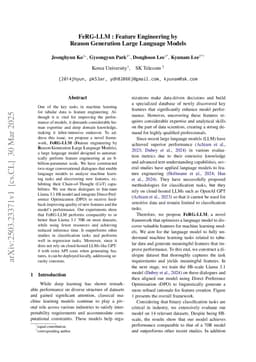 FeRG-LLM : Feature Engineering by Reason Generation Large Language Models